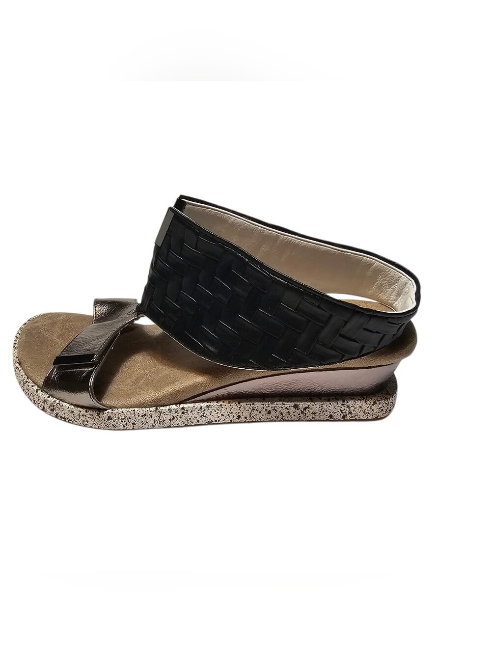 Modzori Womens 7 Kleo Sandals Shoes Reversible White Flip To Black Wedge Slip On - Picture 6 of 9